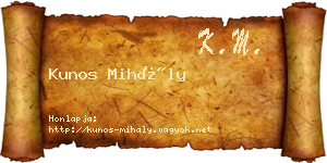 Kunos Mihály névjegykártya