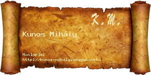 Kunos Mihály névjegykártya